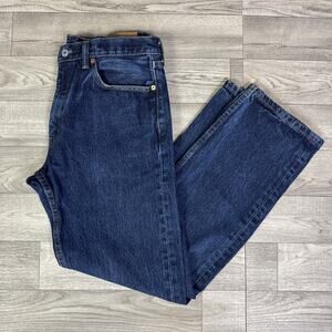Levi's 505 Regular Fit Straight Leg 100% Cotton Dark Wash Jeans sz 33 x 30